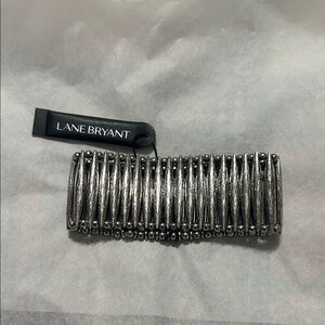 Lane Bryant Metallic Silver Stretch Bracelet